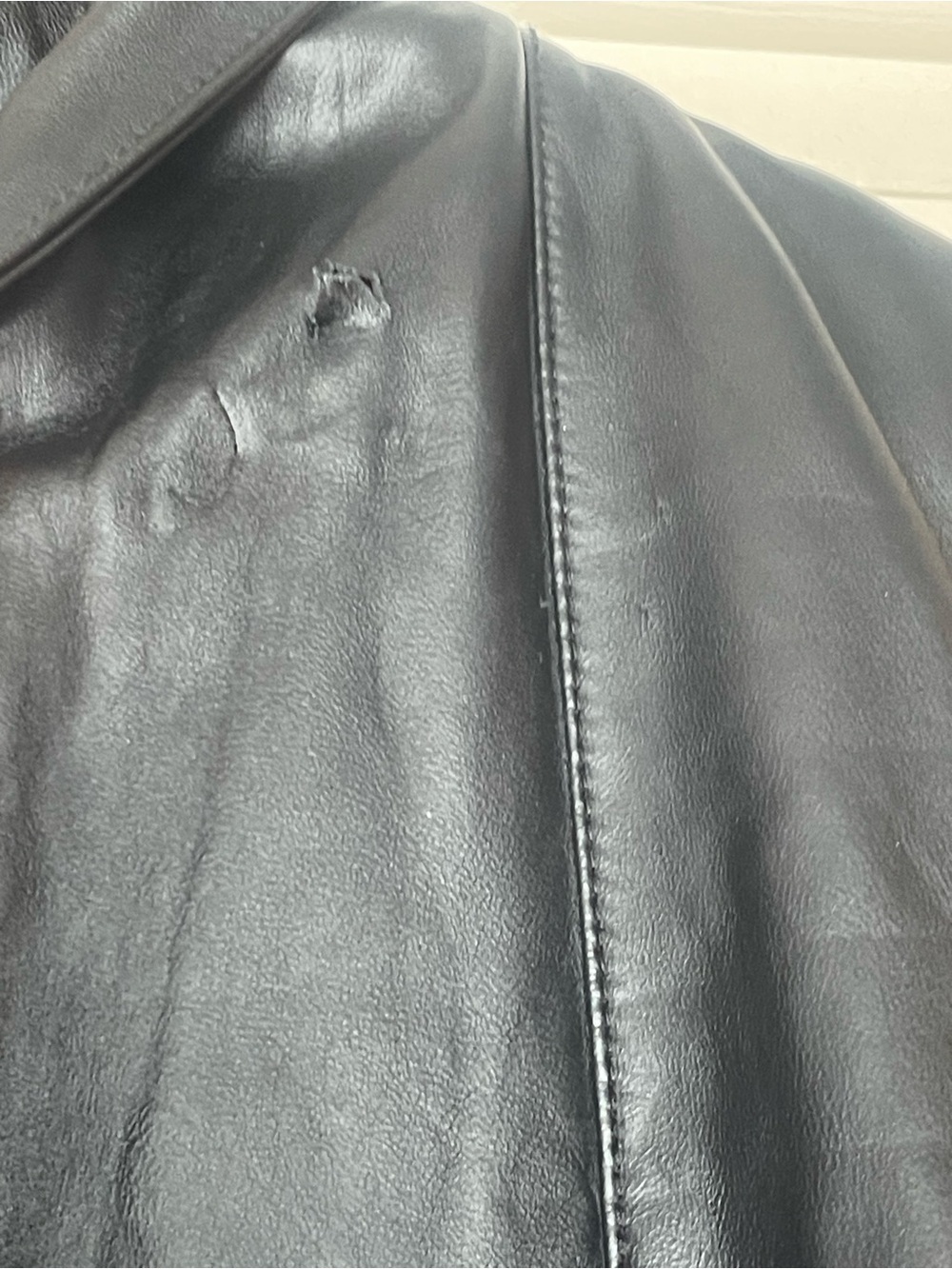 Excelled Black Leather Duster Coat L Long Open Front Belted Soft Lamb Leather - Picture 5 of 14